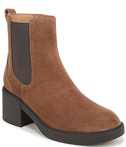Vionic Tallulah Suede Block Heel Booties