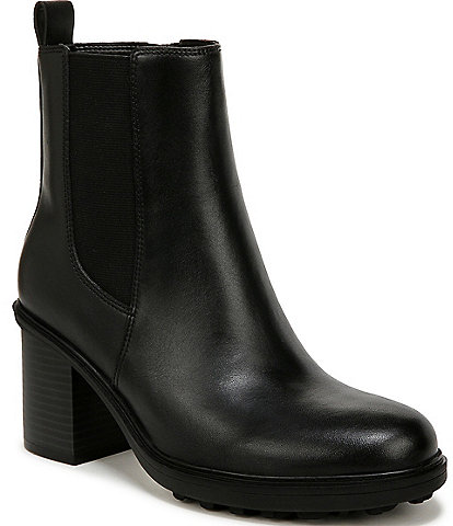 Vionic Truckee Leather Stacked Heel Booties