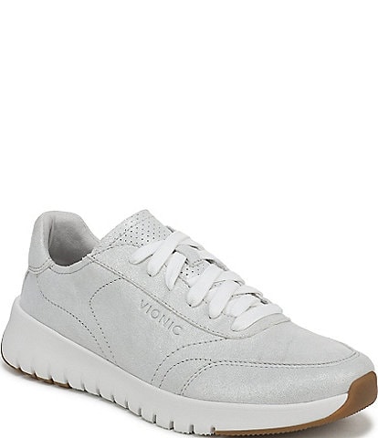 Vionic Uptown Metallic Leather Platform Sneakers