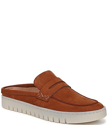 Vionic Uptown Mule 2 Nubuck Suede Penny Keeper Platform Loafer Mules
