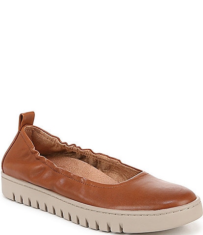 Vionic Uptown Packable Leather Ballet Slip Ons