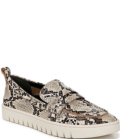 Vionic Uptown Snake Print Leather Packable Travel Penny Loafer