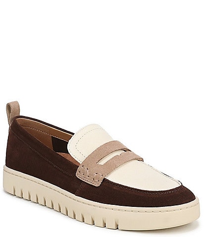Vionic Uptown Suede and Leather Packable Penny Loafers