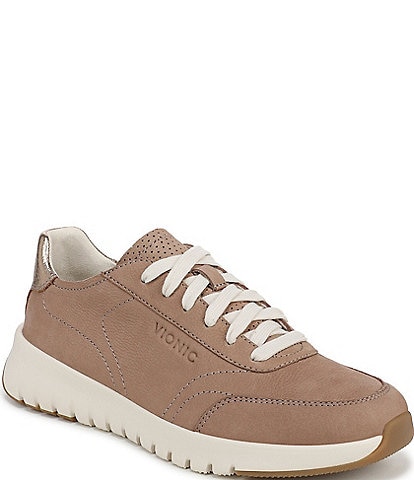 Vionic Uptown Suede and Leather Platform Sneakers