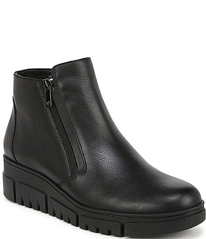 Vionic Uptown Sur Leather Wedge Booties