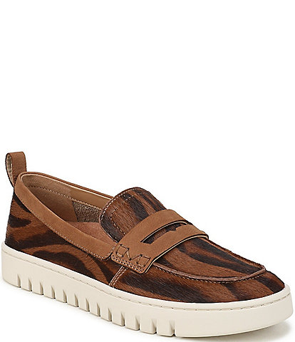 Vionic Uptown Tiger Print Calf Hair Packable Penny Loafers
