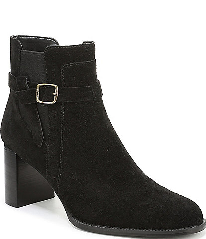 Vionic Vivette Suede Buckle Hardware Strap Ankle Booties