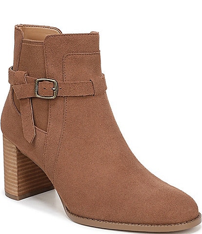 Vionic Vivette Suede Buckle Hardware Strap Ankle Booties