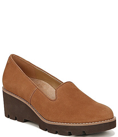 Vionic Willa Suede Slip-On Wedge Loafers