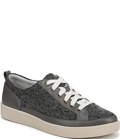 Vionic Winny Flannel Herringbone Pattern Lace Up Sneakers