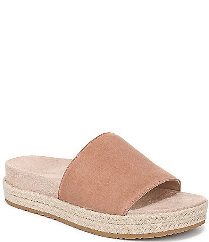 Vionic Yasmina Suede Platform Espadrille Slide Sandals