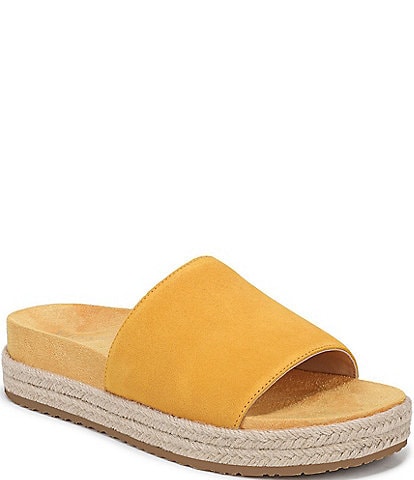 Vionic Yasmina Suede Platform Espadrille Slide Sandals