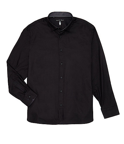 Visconti Big & Tall Jacquard Long Sleeve Woven Shirt