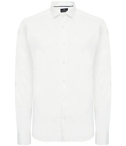 Visconti Big & Tall Melange Knit Long Sleeve Woven Shirt