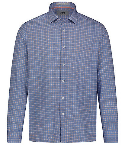 Visconti Big & Tall Multi Dot Print Stretch Long Sleeve Woven Shirt