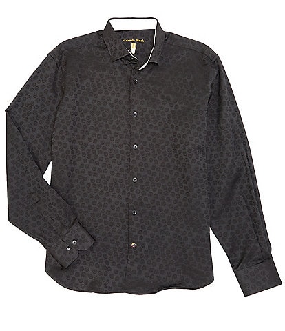 Visconti Big & Tall Tonal Paisley Jacquard Long-Sleeve Woven Shirt