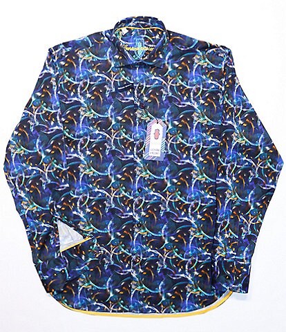 Visconti Big & Tall Underwater Print Long-Sleeve Woven Shirt