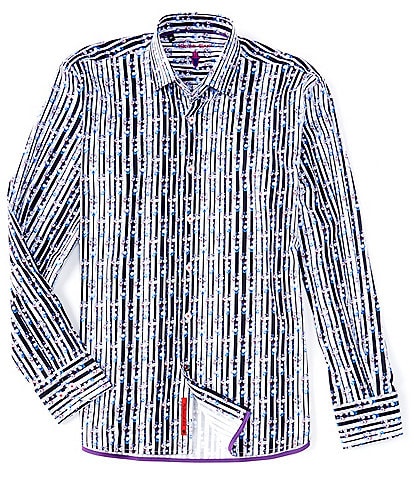 Visconti Big & Tall Vertical Stripe Long-Sleeve Woven Shirt