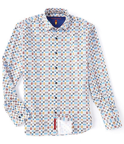 Visconti Multi-Dot Print Long-Sleeve Woven Shirt
