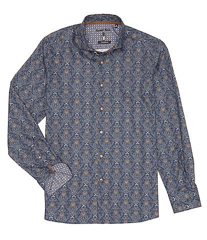 Visconti Paisley Jacquard Long Sleeve Woven Shirt