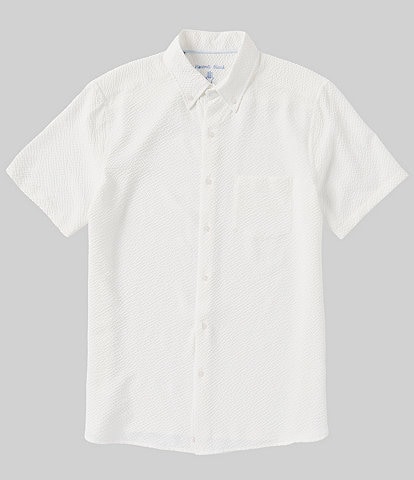 Visconti Solid Seersucker Short Sleeve Woven Shirt