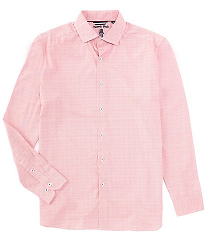 Visconti Stretch Mini Geo Print Long Sleeve Woven Shirt