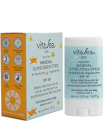 VitaSea Suncare Kids Play-Day Fragrance Free Mineral Sunscreen Stick SPF 30