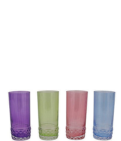 Viva by VIETRI Deco Assorted Tall Tumblers, Set of 4