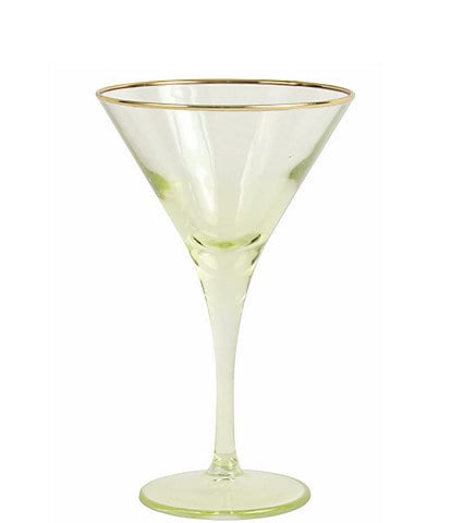 Viva by VIETRI Gold Rimmed Rainbow Martini Glass