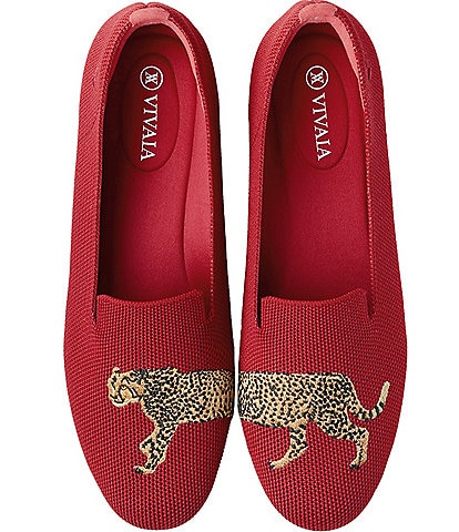 VIVAIA Audrey Stretch Knit Cheetah Loafers
