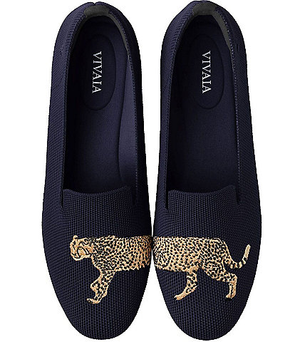 VIVAIA Audrey Stretch Knit Cheetah Loafers