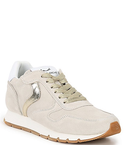 Voile Blanche Julia Suede Metallic Detail Lace-Up Sneakers