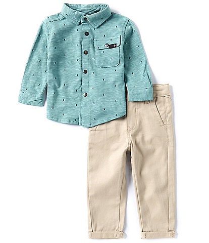 Volcom Baby Boys 12-24 Months Long-Sleeve Slub Jersey Shirt & Stretch Twill Pant Set