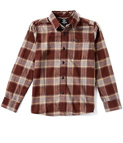 Volcom Big Boys 8-20 Caden Long-Sleeve Plaid Flannel Shirt