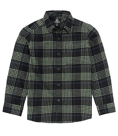 Volcom Big Boys 8-20 Long Sleeve Caden Plaid Button-Up Shirt