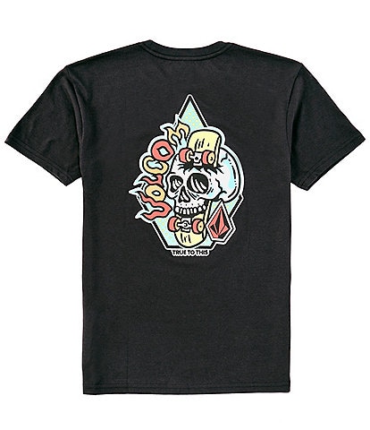 Volcom Big Boys 8-20 Short Sleeve Sticker Skull T-Shirt
