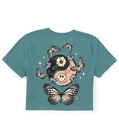 Volcom Big Girls 7-16 Short Sleeve Crew Neck Butterfly Peace Graphic T-Shirt