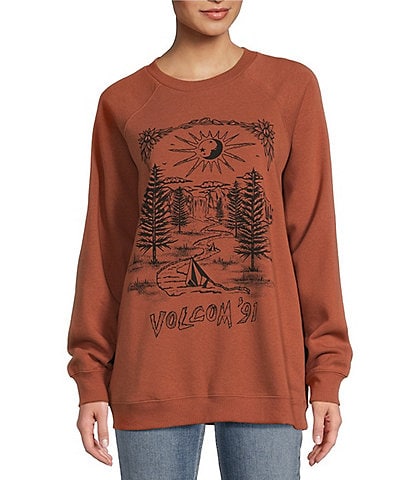 Volcom Chestnut Stone Magic Boyfriend Graphic Sweatshirt