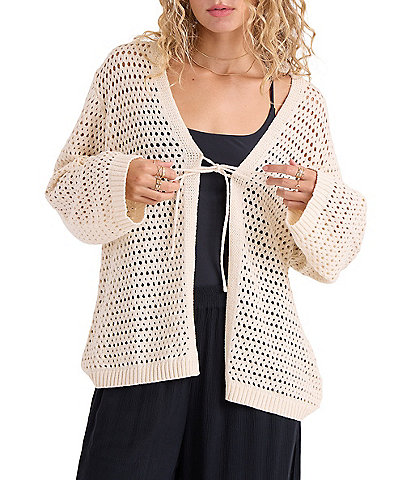 Volcom Go Go Tie Front Open Knit Cardigan