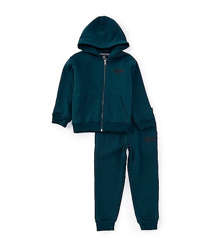 Volcom Little Boys 2T-4T Fleece Layering Knit Long Sleeve Watanite Zip Graphic Hoodie and Jogger Pants Set