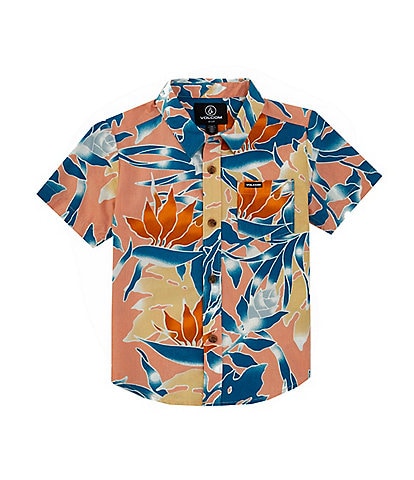 Volcom Little Boys 2T-7 Short Sleeve Leaf Pit Floral Shirt