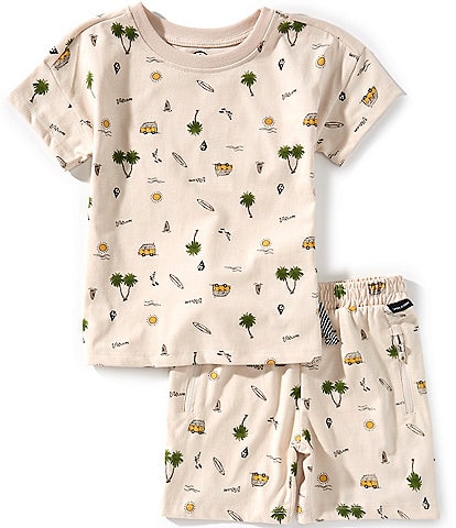 Volcom Little Boys 2T-7 Short Sleeve T-Shirt And Knit Shorts Set