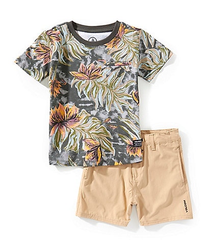 Volcom Little Boys 4-7 Short-Sleeve Printed T-Shirt & Short Set
