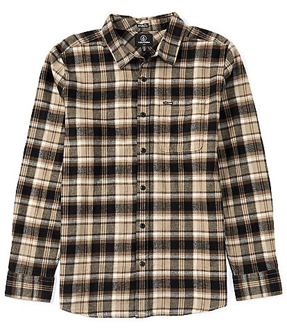 Volcom Long Sleeve Caden Yarn Dyed Plaid Flannel Shirt