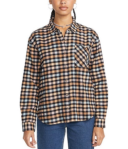Volcom Plaid To Meet U Flannel Button Front Shirt