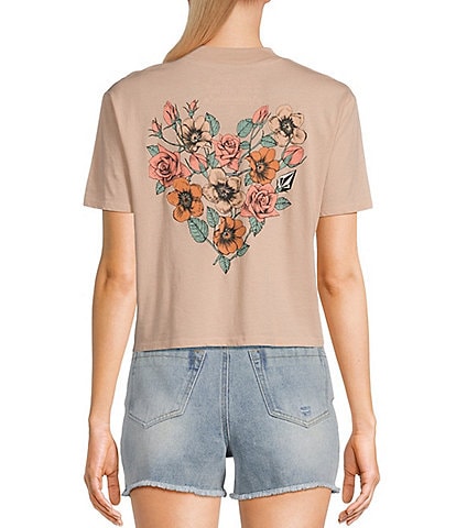 Volcom Floral Heart Graphic Pocket Dial Short Sleeve T-Shirt