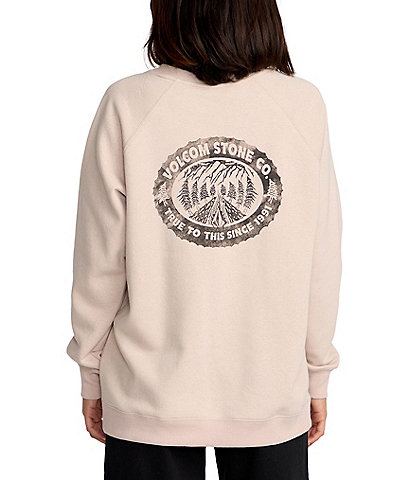 Volcom Stone Magic Raglan Sleeve Brushed-Back Fleece Boyfriend Sweatshirt