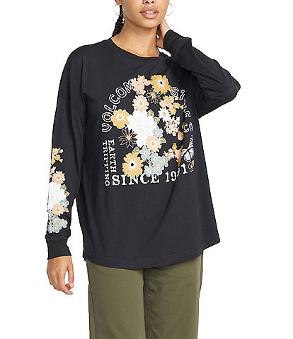 Volcom Werkin Doubles Long Sleeve Floral Graphic T-Shirt