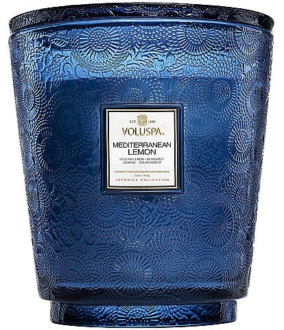 Voluspa Mediterranean Lemon 5 Wick Hearth Candle with Lid