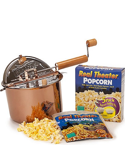 Wabash Valley Farms Copper Whirley Pop Popcorn Marker & Real Theater Butter Popcorn Set